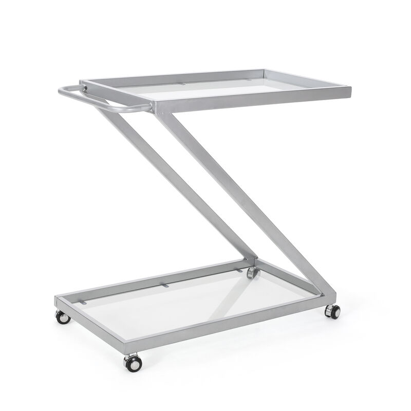 Small Bar Cart with Handle, Compact Serving Cart for Drinks & Coffee