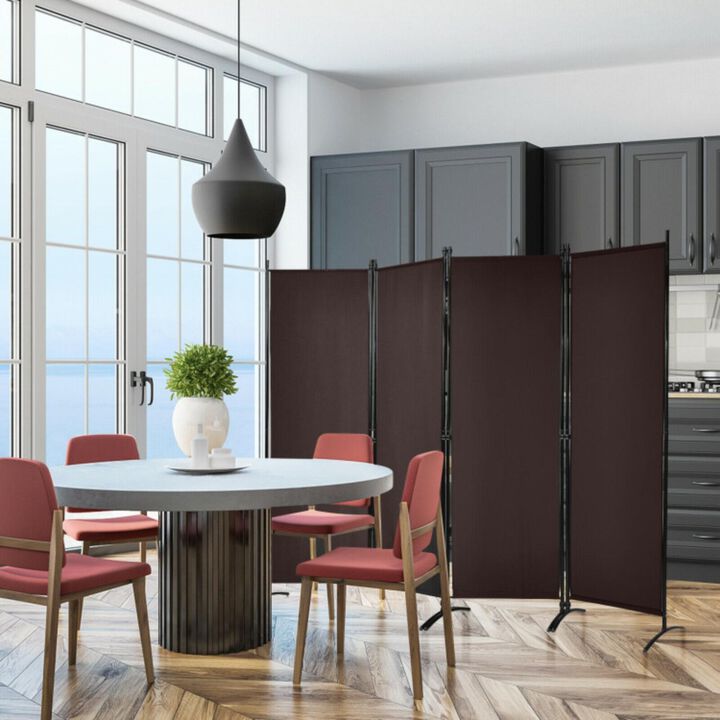 Hivvago 4-Panel  Room Divider with Steel Frame