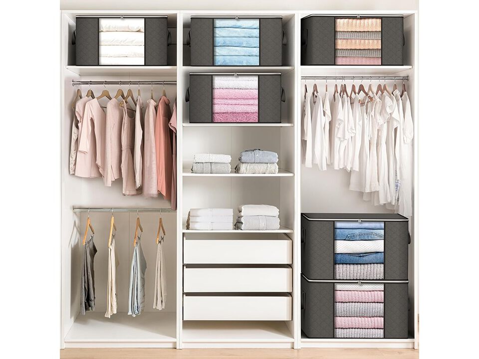 Budding Joy Foldable Closet Organizers Storage Containers 6 Pack