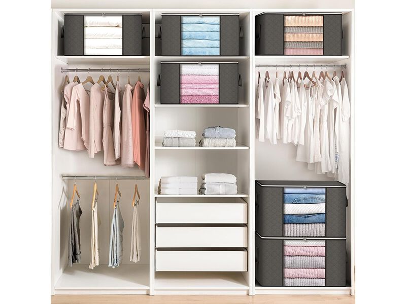 Budding Joy Foldable Closet Organizers Storage Containers 6 Pack