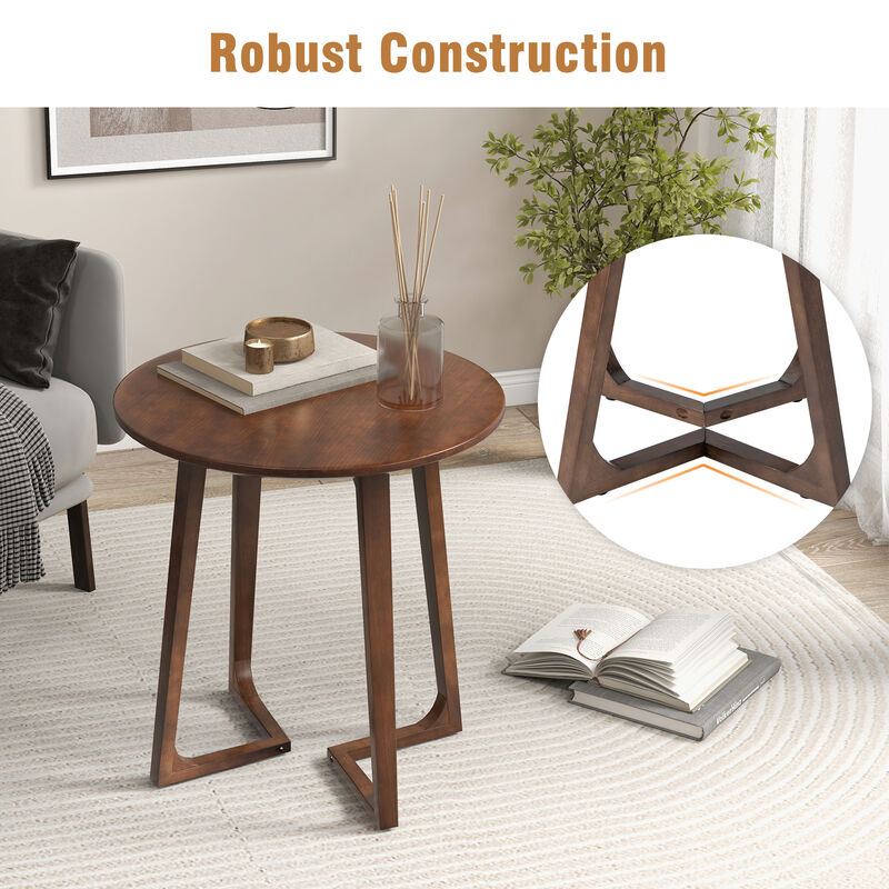24 Inch Round End Table with Adjustable Foot Pads