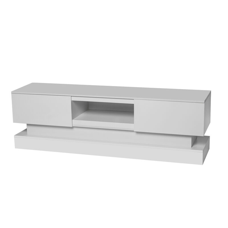 Hivvago 63 inches Modern and Simple Design Television Stand Organizing Cabinet with LED Light