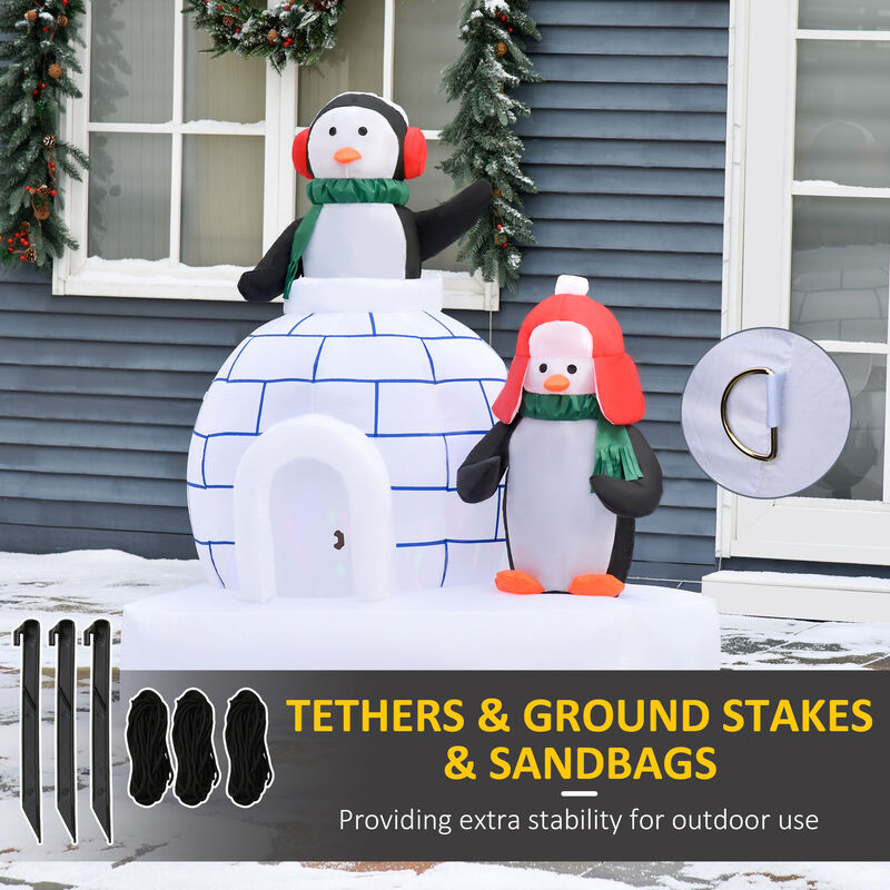 5ft Light Up Penguins Outdoor Christmas Inflatable Yard Decoration w/ LED Lights