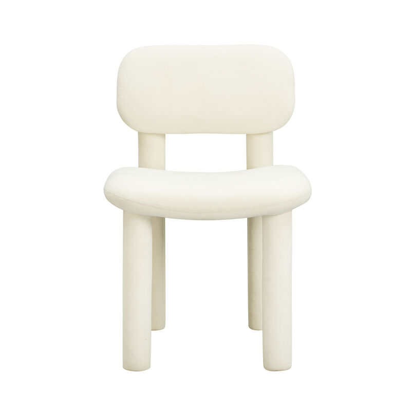 Elise Ivory White Velvet Dining Chair