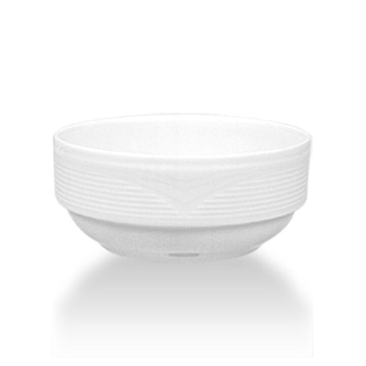Porcelain Saturn dia.4.75" h:2" 13 oz. Round White Porcelain Bowl (Set of 4)