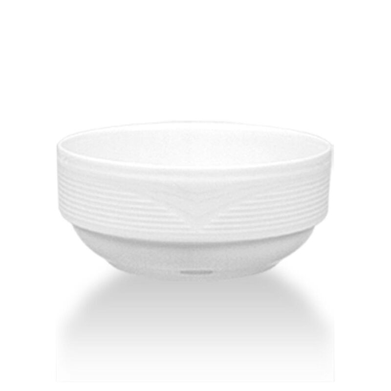 Porcelain Saturn dia.4.75" h:2" 13 oz. Round White Porcelain Bowl (Set of 4)