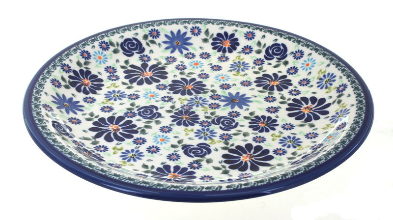 Blue Rose Polish Pottery Seaside Swirl Dinner Plate