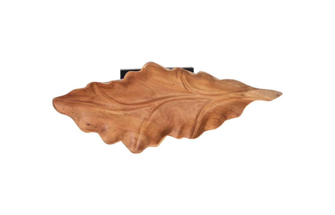 Carved Leaf Sculpture on Stand