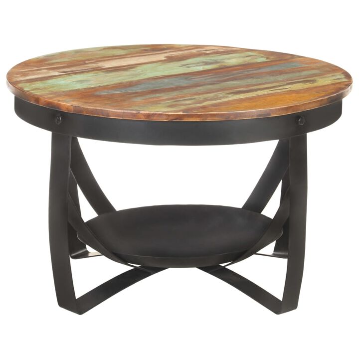vidaXL Coffee Table 26.8"x16.9" Solid Reclaimed Wood