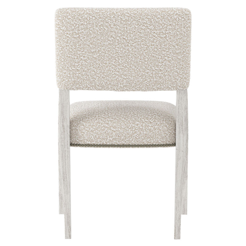 Moore Fabric Arm Chair with White Legs