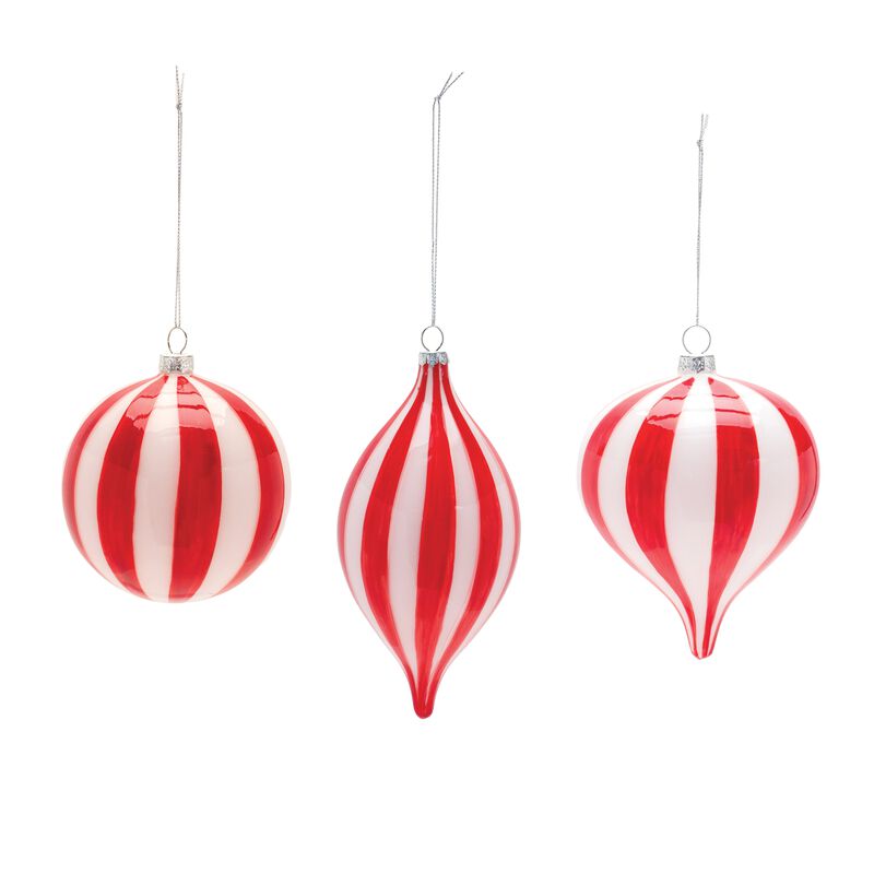 Ornament (Set of 6) 5"H, 5.5"H, 7"H Glass