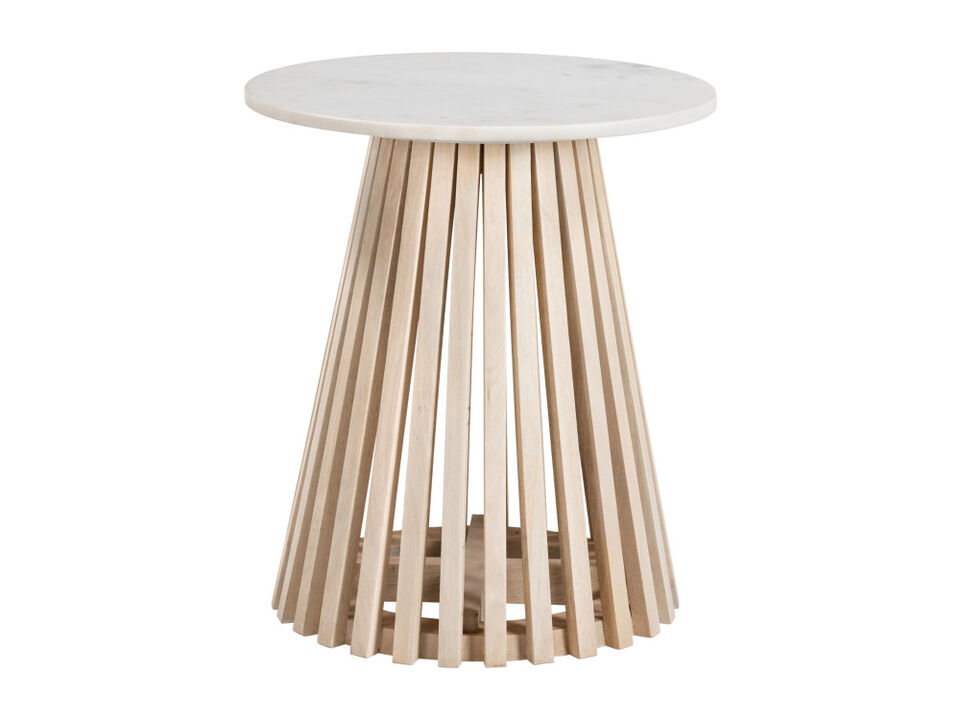 Mazara Side Table White & Natural