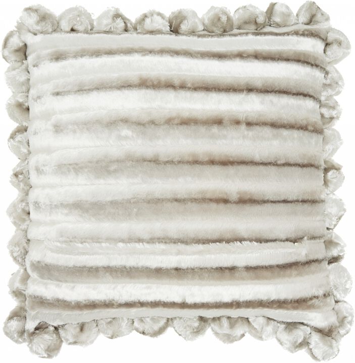 Hivvago 20" Gray Silky Soft Velvet Bunches Throw Pillow