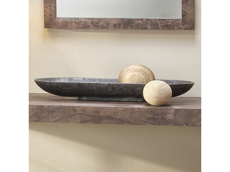 Long Oval Grey Marble Bowl