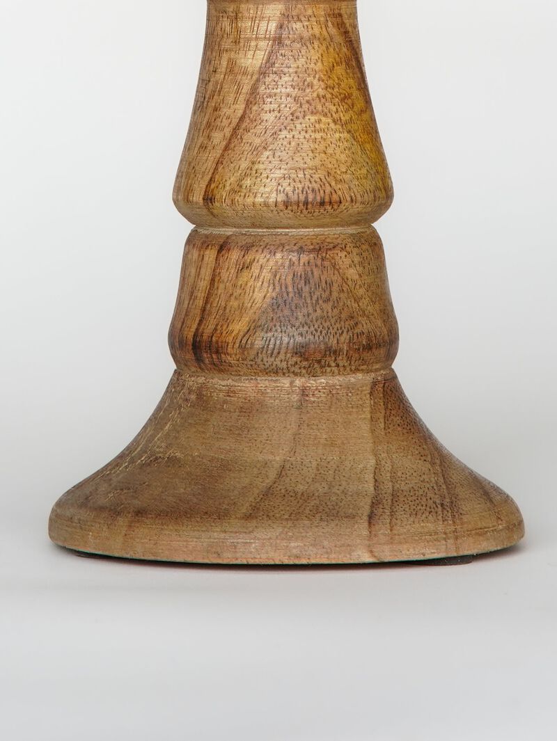 Traditional Wallnut Eco-friendly Handmade Mango Wood Set Of Five 6",9",12",9" & 6" Pillar Candle Holder BBH