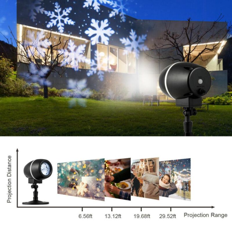Hivvago Outdoor Waterproof Christmas Snowflake LED Projector Lights with Remote Control