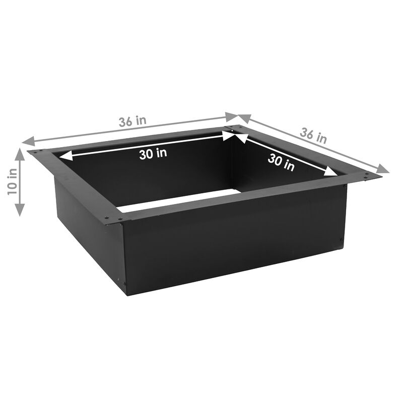 Sunnydaze Heavy-Duty Steel Above/In-Ground Square Fire Pit Rim Liner