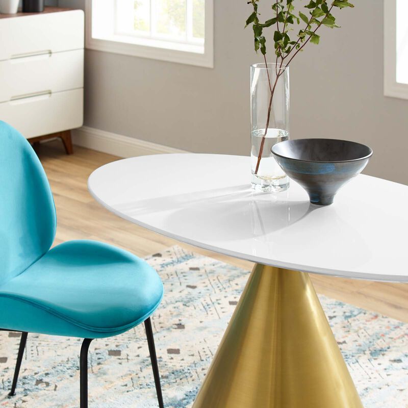 Modway - Tupelo 48" Oval Dining Table Gold White