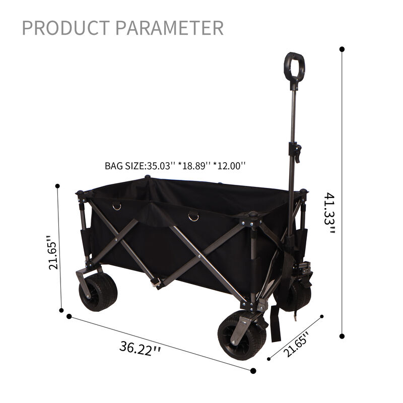 Streamdale Compact Folding Wagon Spacious for Hauling, Sturdy for Any Terrain