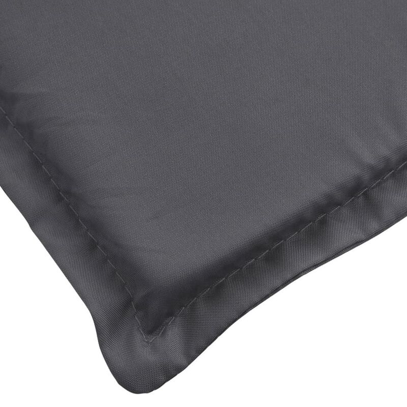 Outdoor Cushion for Lounge Chair, Tufted Dark Gray Oxford Fabric - Benzara