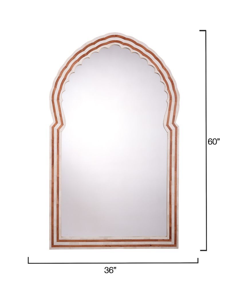 Bardot Large Bone & Wood Mirror