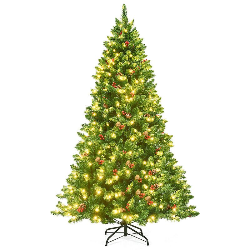 Pre-lit Hinged Christmas Tree with LED Lights for Bright and Convenient Holiday Decor