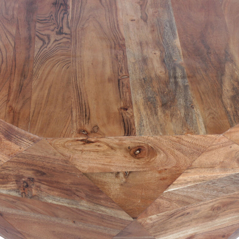 33 Inch Diamond Shape Acacia Wood Coffee Table With Smooth Top, Natural Brown-Benzara