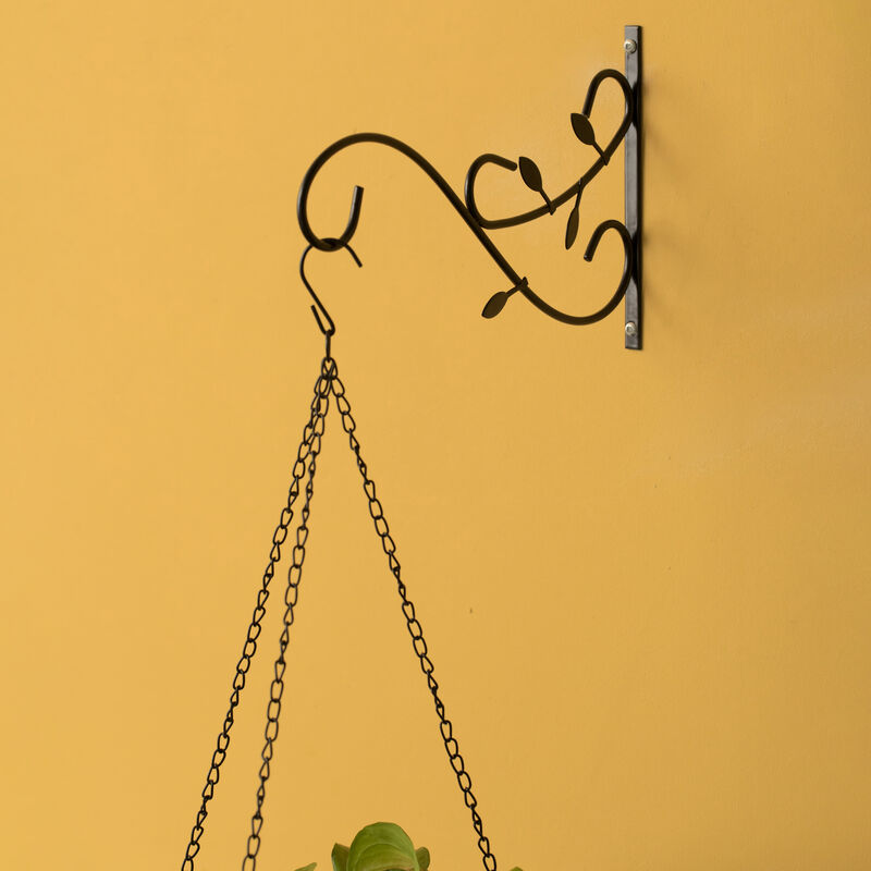 Decorative Metal Wall Mounted Hook for Hanging Plants, Bracket Hanger Flower Pot Holder, 2 Pack