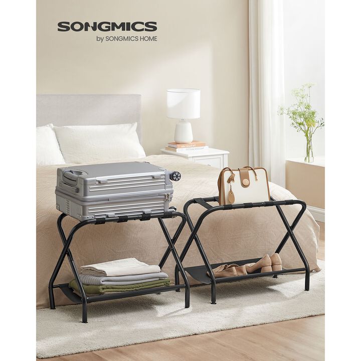 Luggage Rack with Storage Shelf - Functional Travel Accessory and Convenient Storage Solution