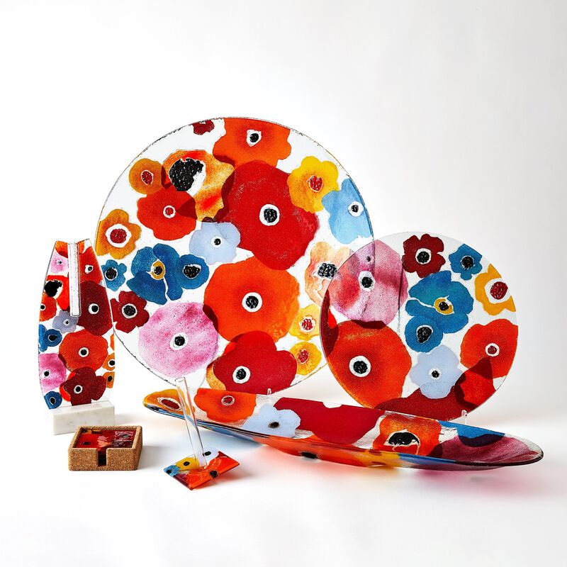 Fused Floral Coaster Set