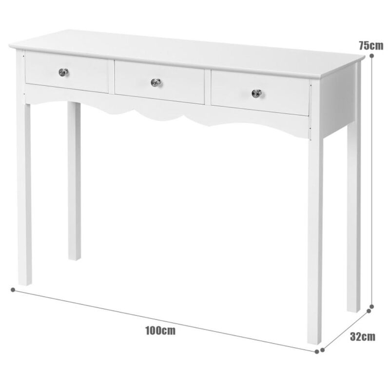Hivvago 3-Drawers Hall Console Table for Entryway