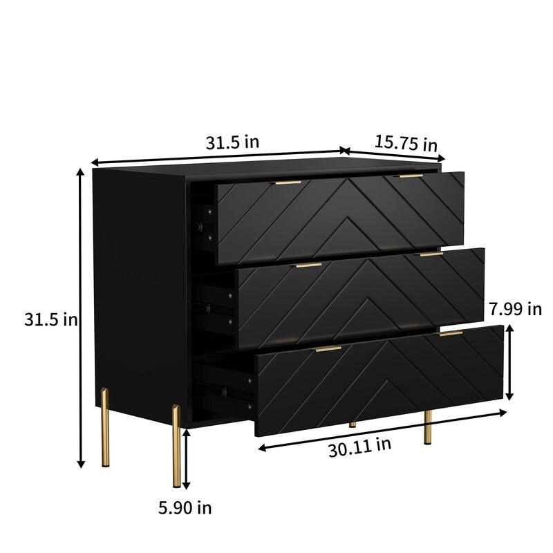 3-Drawer Dresser Chest Cabinet