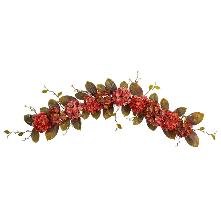 Hivvago 6" Fall Hydrangea and Berry Artificial Autumn Garland