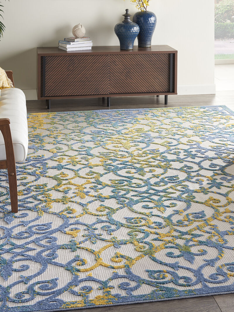 Aloha ALH21 Ivory/Blue 9' x 12' Rug