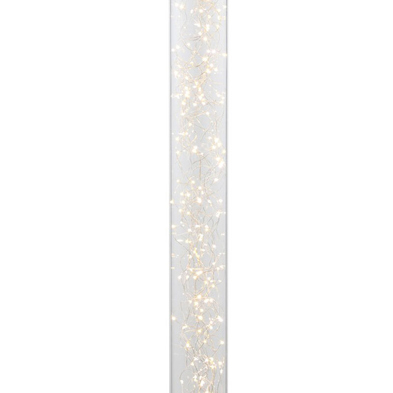 Floor Lamp with 360 Pieces LED Rope Bulbs, Silver-Benzara