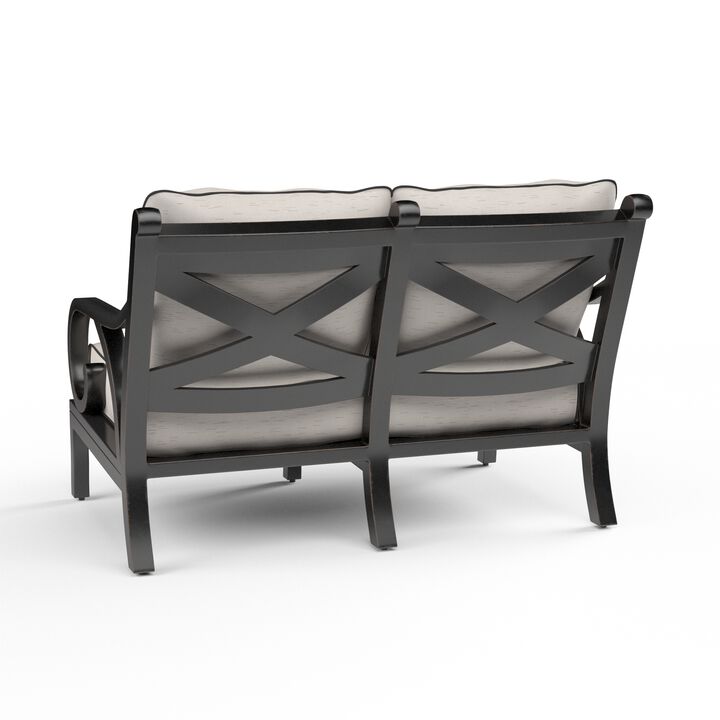 Monterey Loveseat in Frequency Sand w/ Contrast Canvas Java Welt