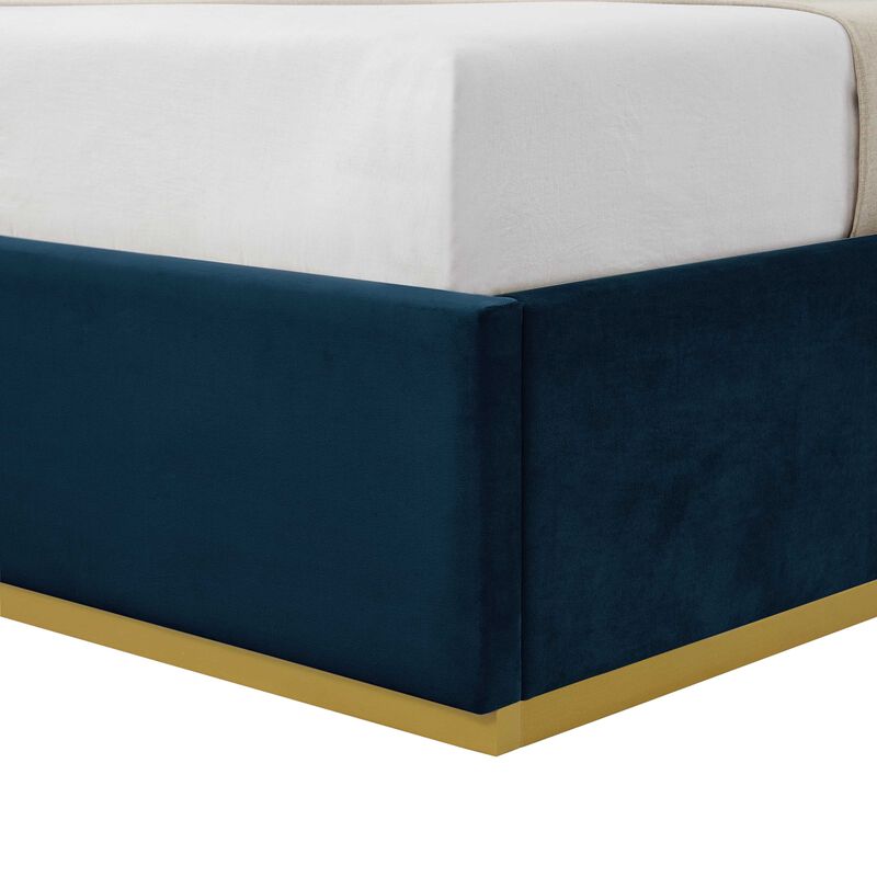 Inspired Home Emil Velvet Platform Bed