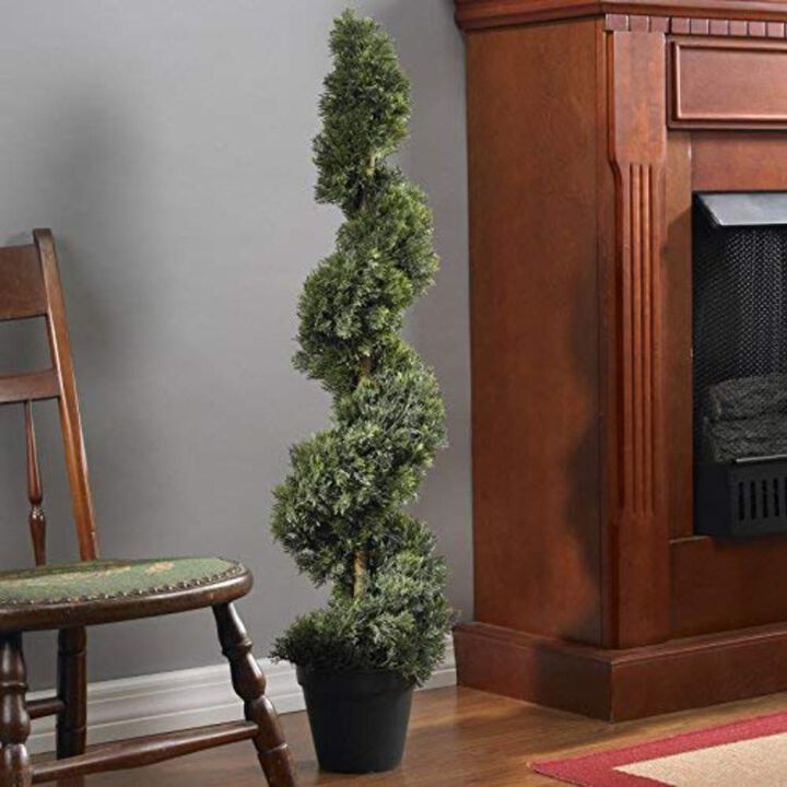 Hivvago 3 Feet Cedar Spiral Silk Tree (In-door/Out-door)