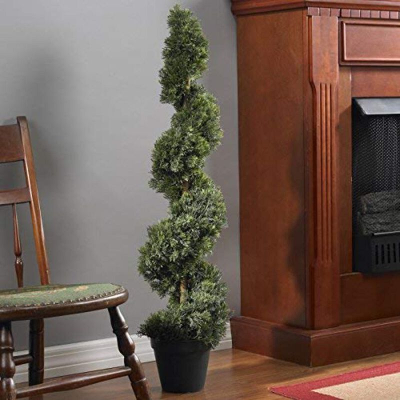 Hivvago 4 Feet Rosemary Spiral Silk Tree (Indoor/Outdoor)