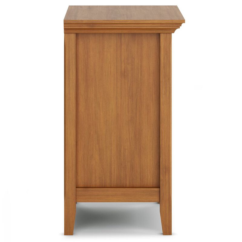 Simpli Home Amherst Solid Wood Bedside Table In Light Golden Brown