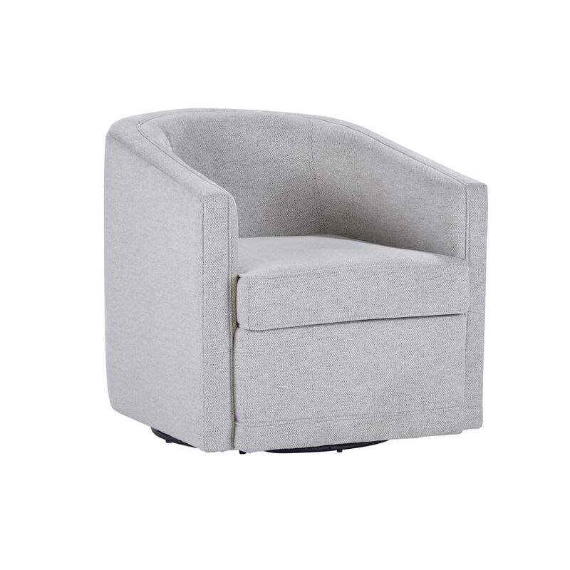 New Classic Furniture Poppy Light Gray Polyester Fabric Accent Swivel Arm Chair