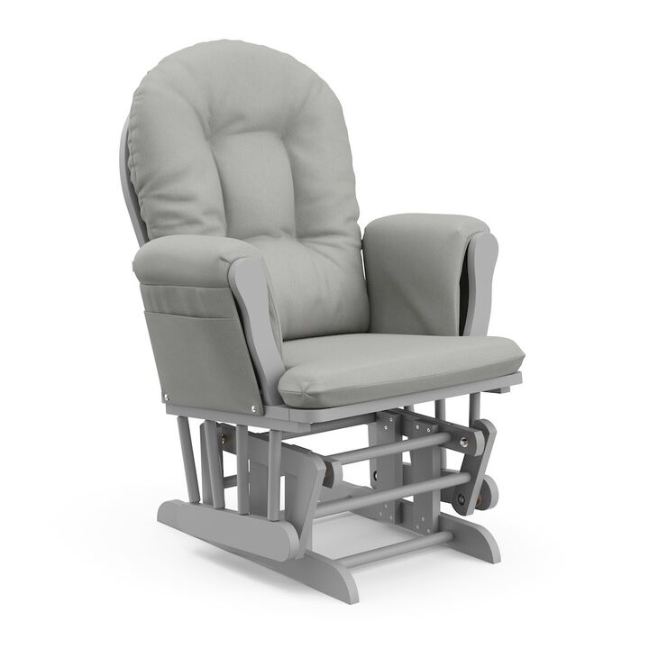 Storkcraft Hoop Glider and Ottoman - Pebble Gray with Light Gray