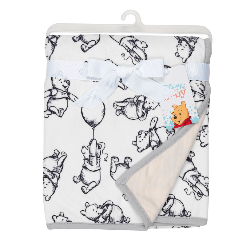 Lambs & Ivy Disney Baby WINNIE THE POOH Baby Blanket - Tan/Cream Jersey/Minky