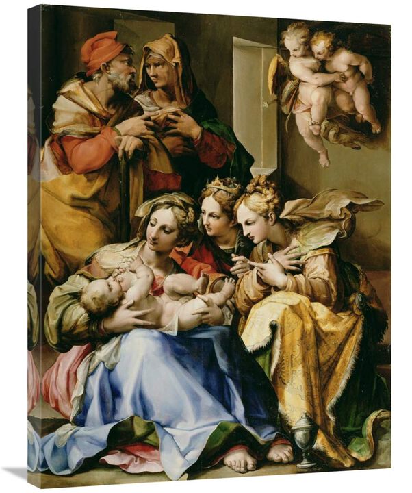 Holy Family with Saints Anne, Catherine of Alexandria, and Mary Magdalene-Canvas Art-24x32
