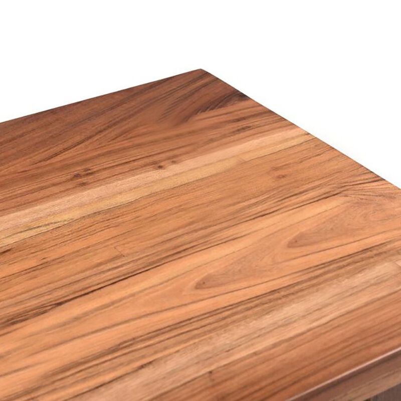 World Interiors Madrid Modern Natural Teak Wood Side Table