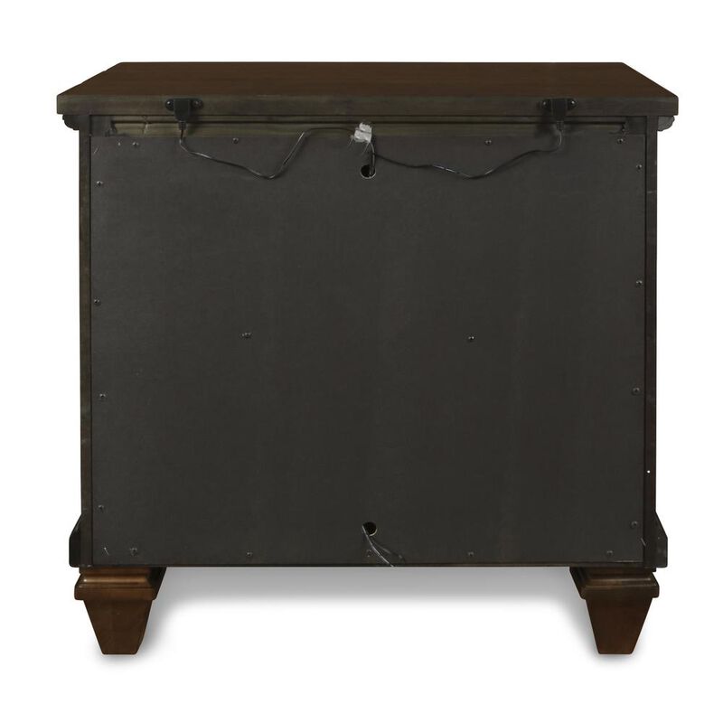 New Classic Furniture Furniture Sevilla Solid Wood 2-Drawer Nightstand in Walnut