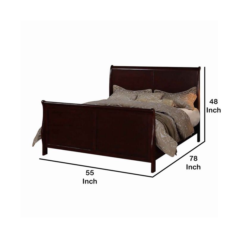 Astonishing Queen Louis Phillippe Bed , Cherry-Benzara