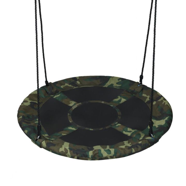 Hivvago 40 Inch Flying Saucer Tree Swing Outdoor Play Set with Adjustable Ropes Gift for Kids