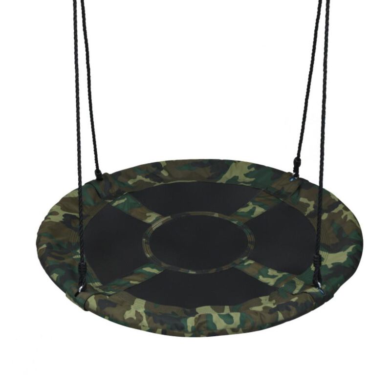 Hivvago 40 Inch Flying Saucer Tree Swing Outdoor Play Set with Adjustable Ropes Gift for Kids