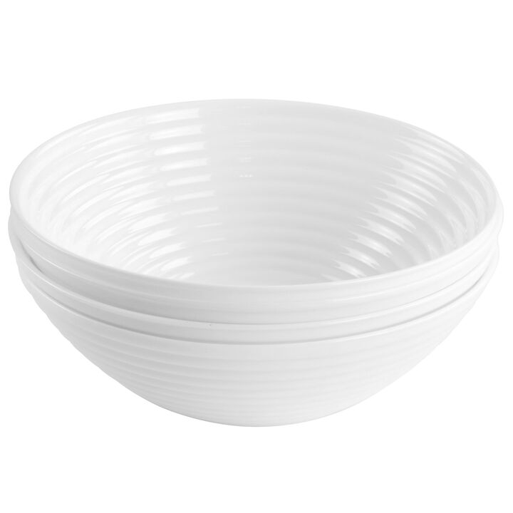 Gibson Ultra Patio 4 Piece Tempered Opal Glass Cereal Bowl Set in White
